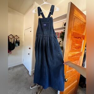 Denim overall dress